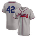 Custom #42 Gray ATL Baseball Shirt Top