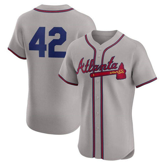 Custom #42 Gray ATL Baseball Shirt Top