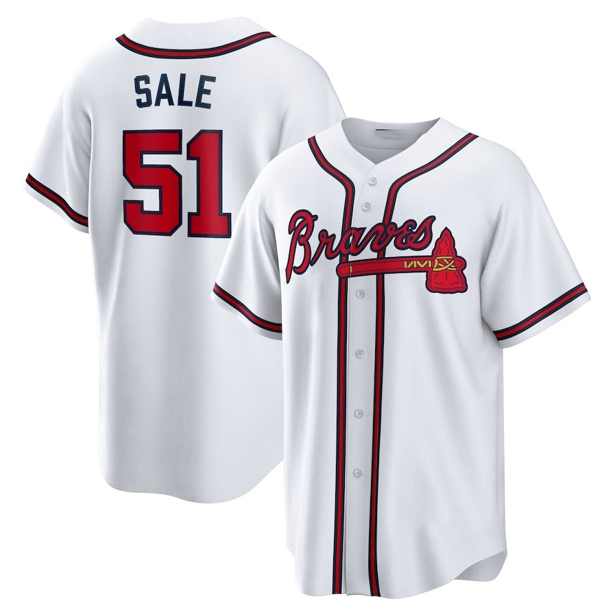 Custom #51 White ATL Baseball Shirt Top
