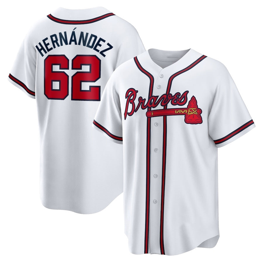 Custom #62 White ATL Baseball Shirt Top