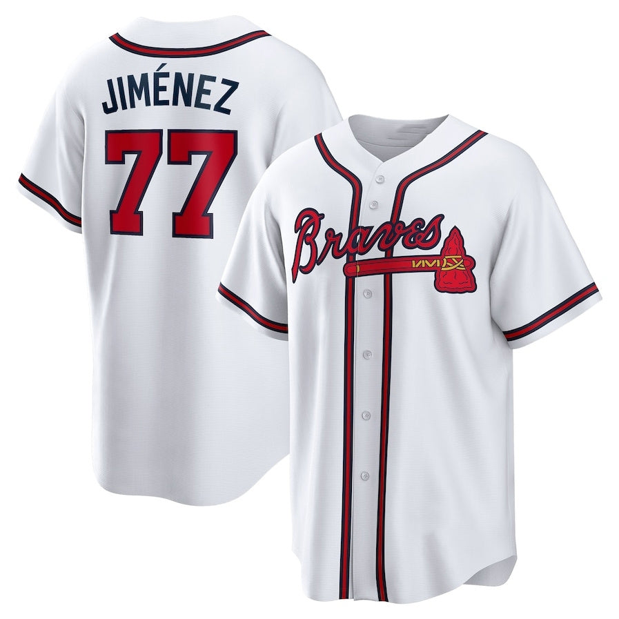 Custom #77 White ATL Baseball Shirt Top