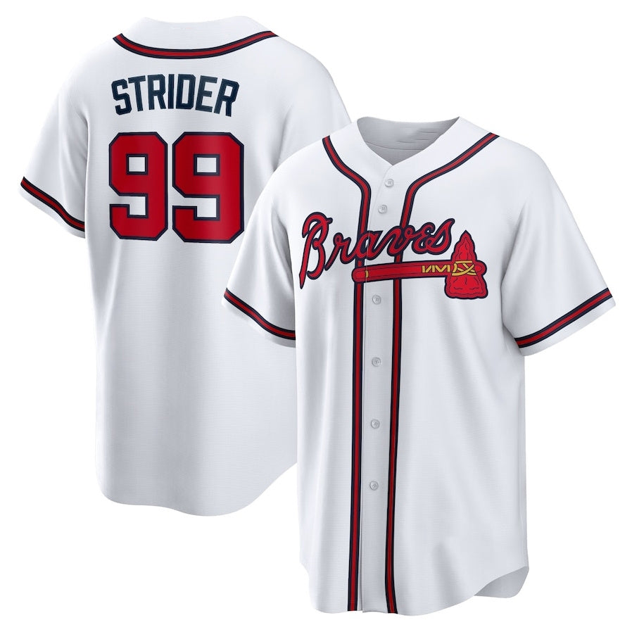 Custom #99 White ATL Baseball Shirt Top