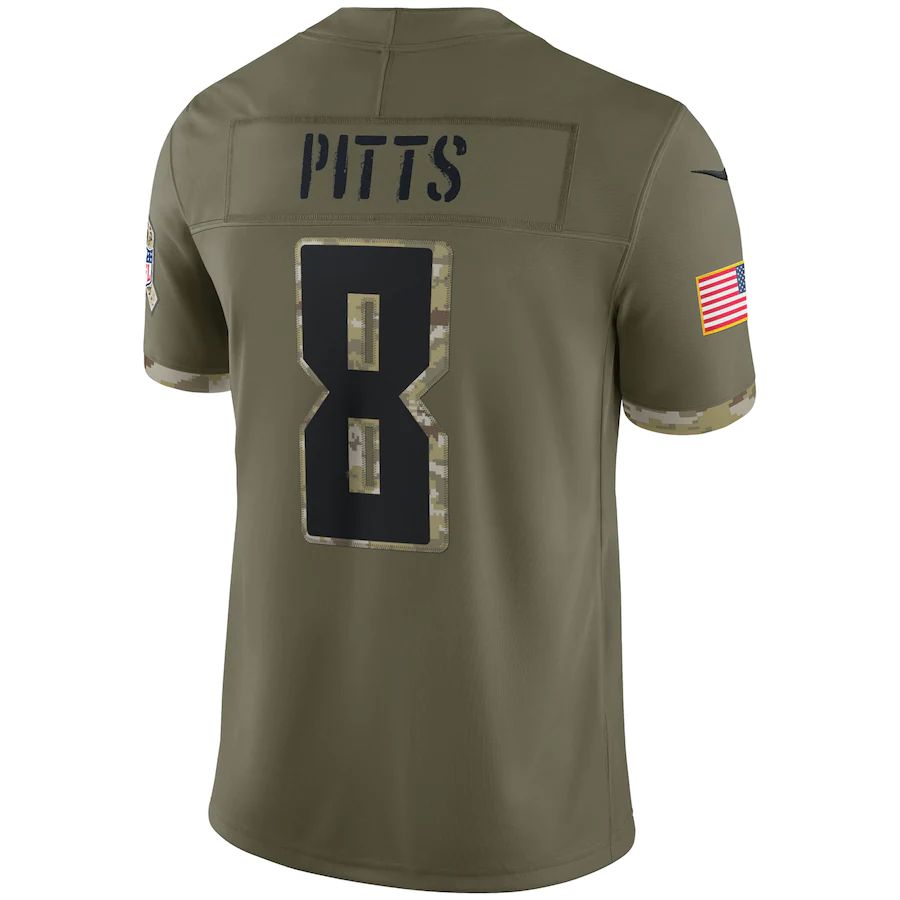 Custom #8 Olive 2022 ATL Football Shirt Top