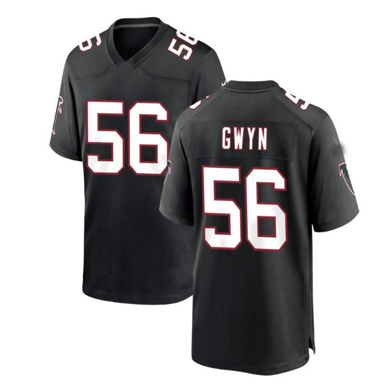 Custom #56 Black Throwback ATL Football Shirt Top