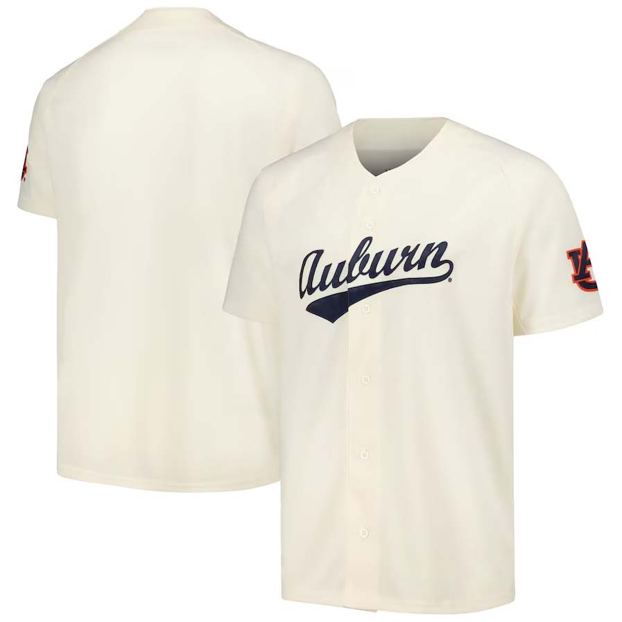 Custom Cream DET Baseball Shirt Top