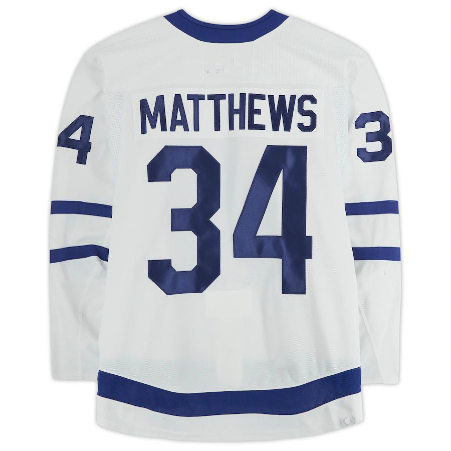 Custom #34 White 2021 TOR Hockey Shirt Top