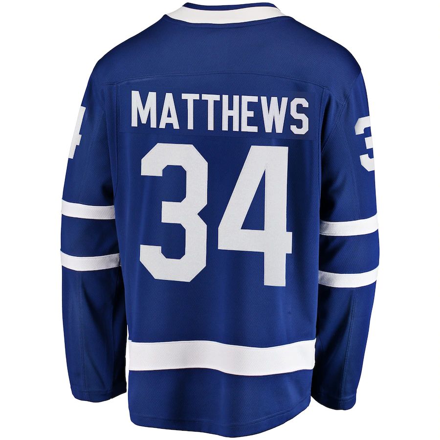 Custom #34 Blue TOR Hockey Shirt Top