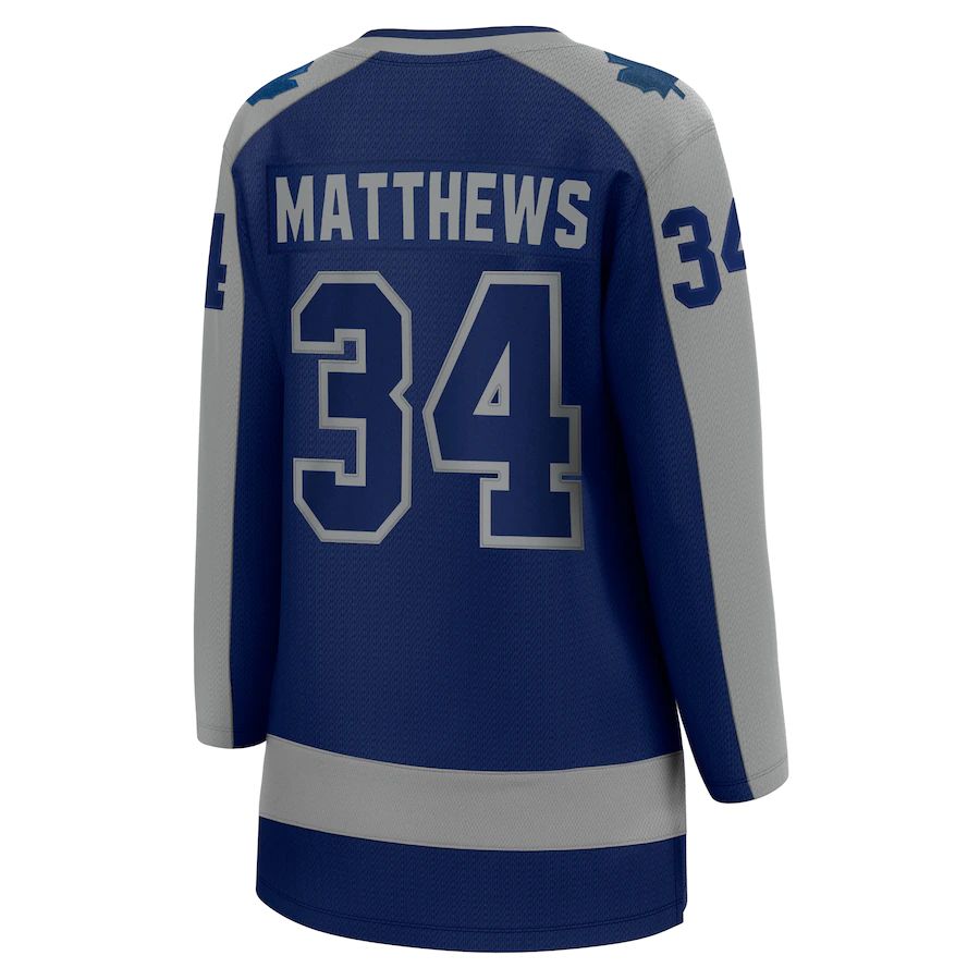 Custom #34 Blue 2020 TOR Hockey Shirt Top