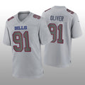 Custom #91 Gray BUF Football Shirt Top