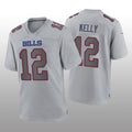 Custom #12 Gray BUF Football Shirt Top