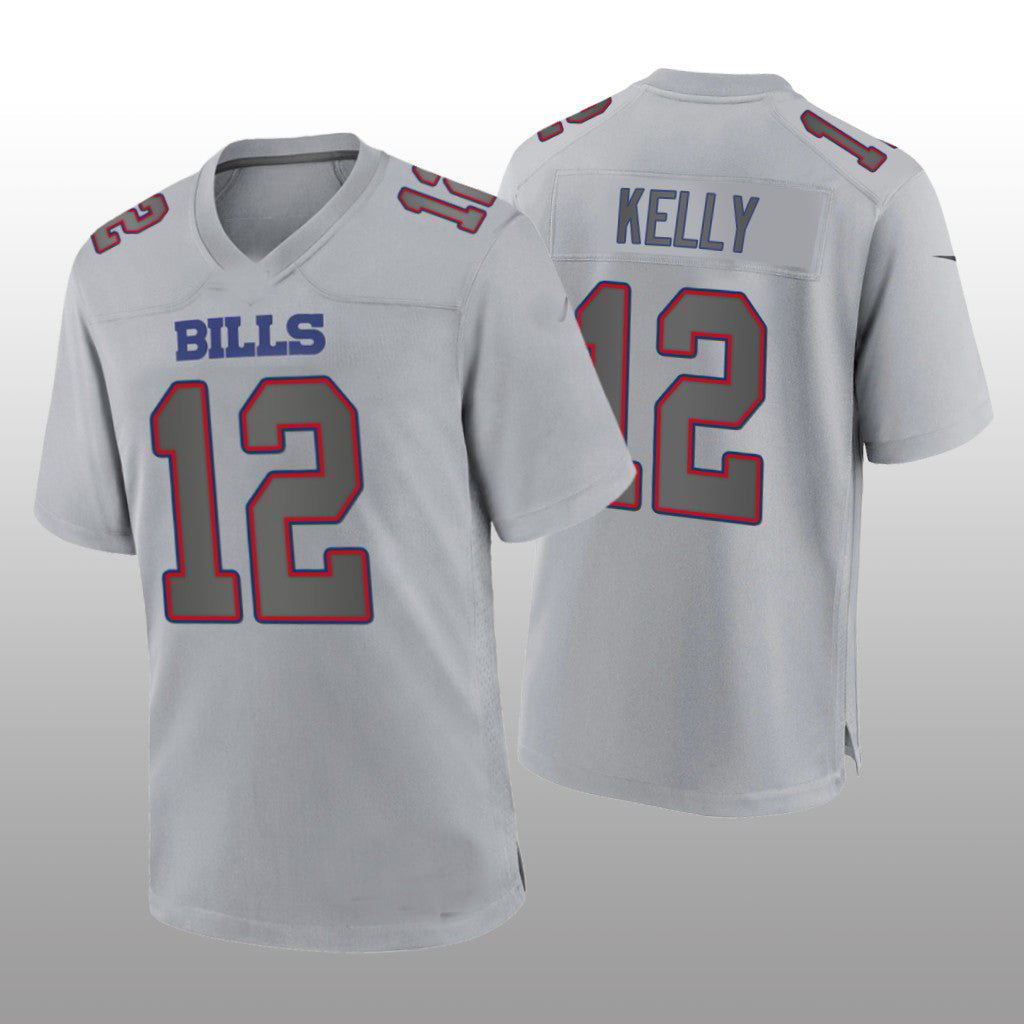 Custom #12 Gray BUF Football Shirt Top