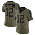 Custom #12 Olive 2021 BUF Football Shirt Top