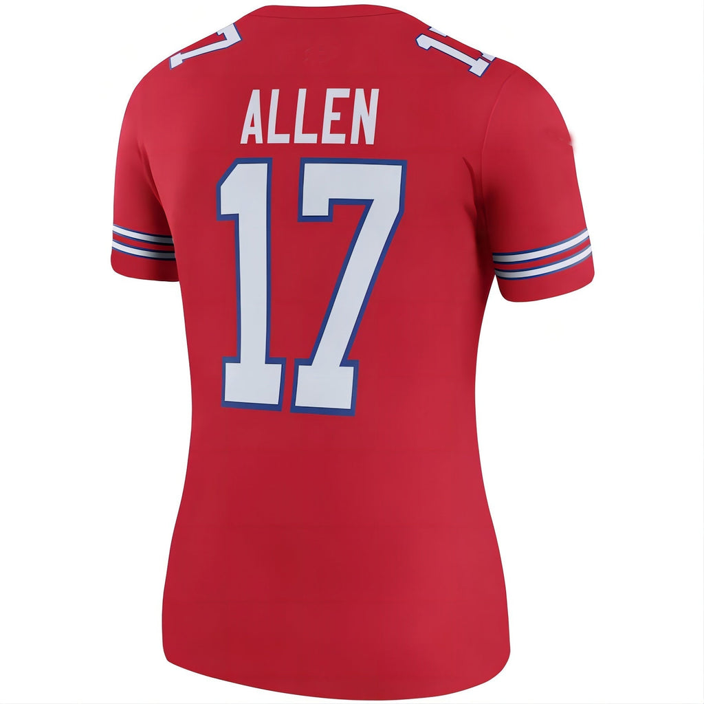 Custom #17 Red BUF Football Shirt Top