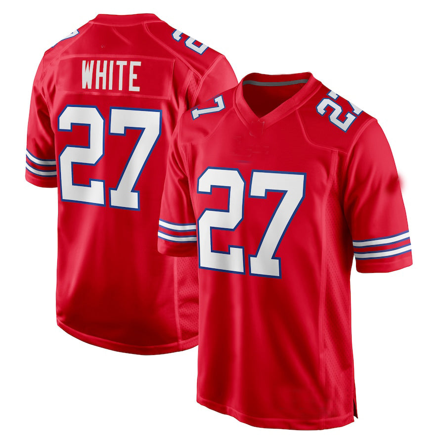 Custom #27 White BUF Football Shirt Top