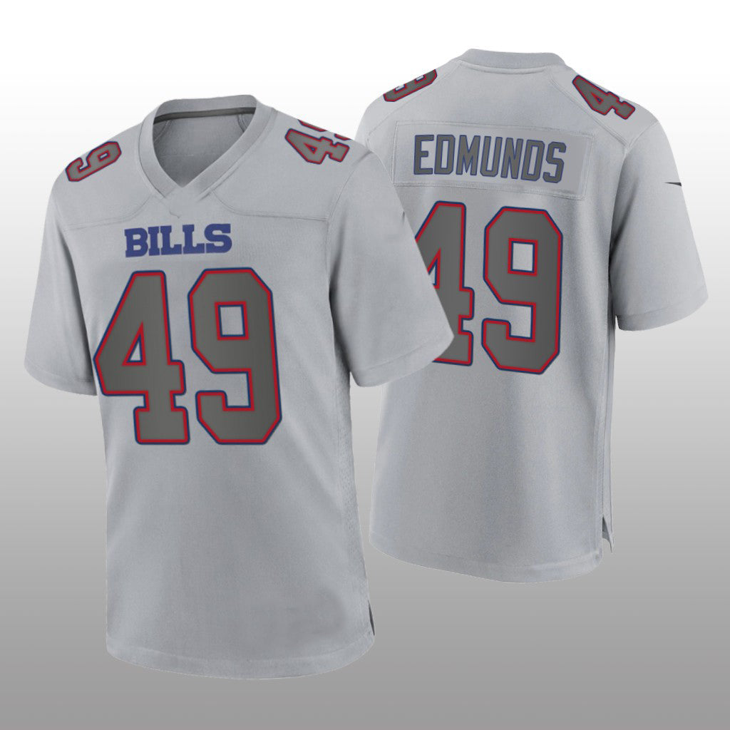 Custom #49 Gray BUF Football Shirt Top