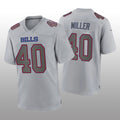 Custom #40 Gray BUF Football Shirt Top