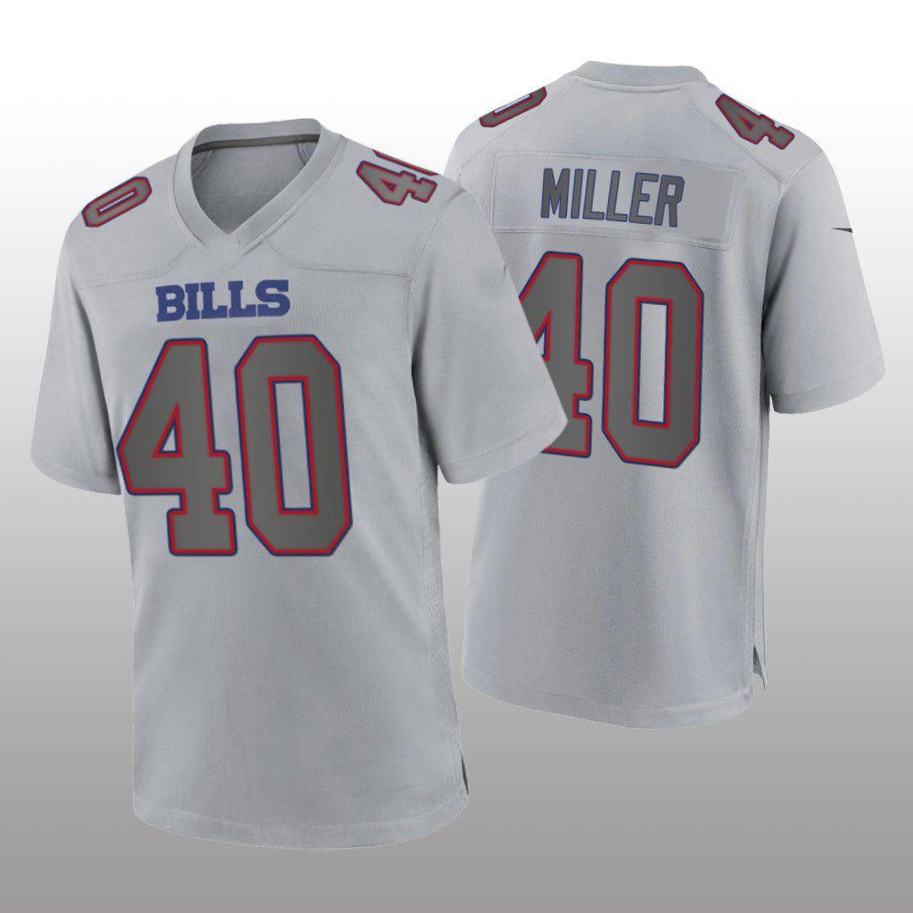Custom #40 Gray BUF Football Shirt Top