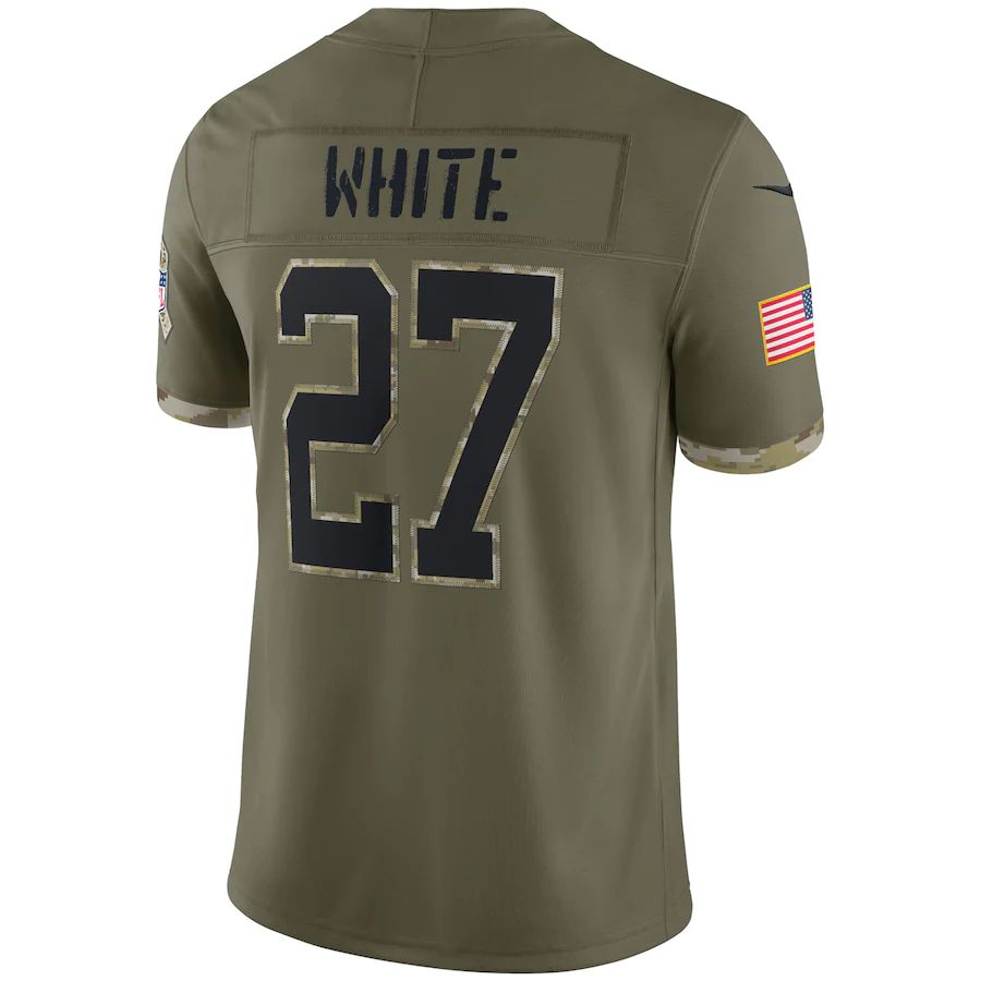 Custom #27 White 2022 BUF Football Shirt Top