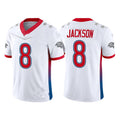 Custom #8 White 2022 BAL Football Shirt Top