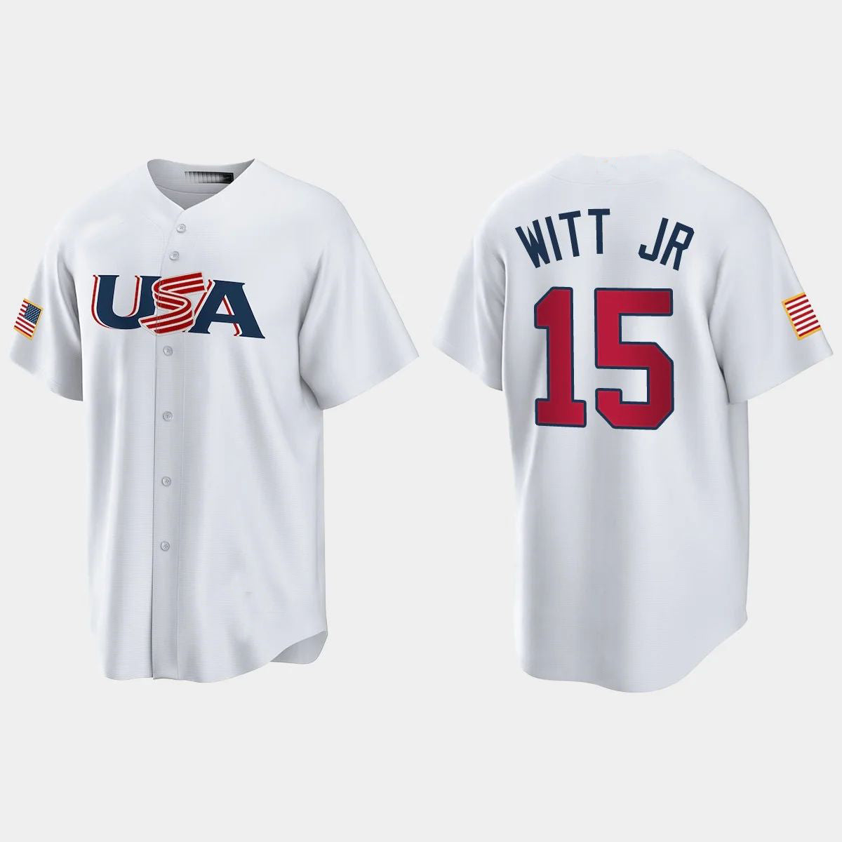 Custom #15 White 2023 KC Baseball Shirt Top