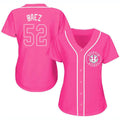Custom Pink HOU Baseball Shirt Top