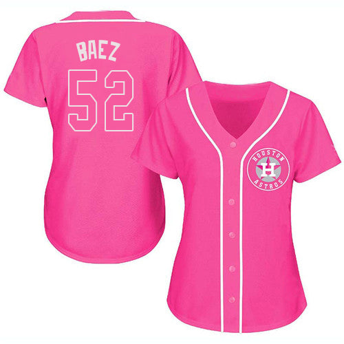 Custom Pink HOU Baseball Shirt Top
