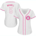 Custom White HOU Baseball Shirt Top