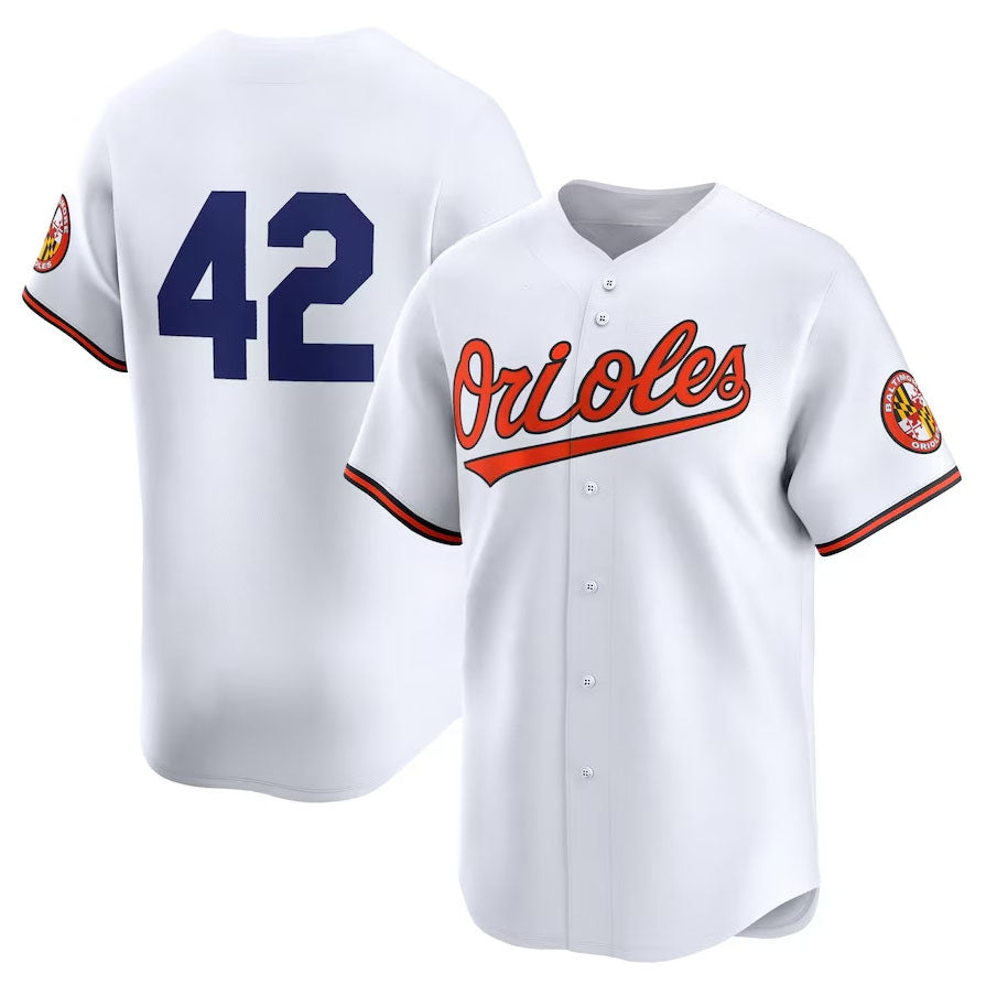 Custom #42 White 2024 Jackie Robinson Day BAL Baseball Shirt Top