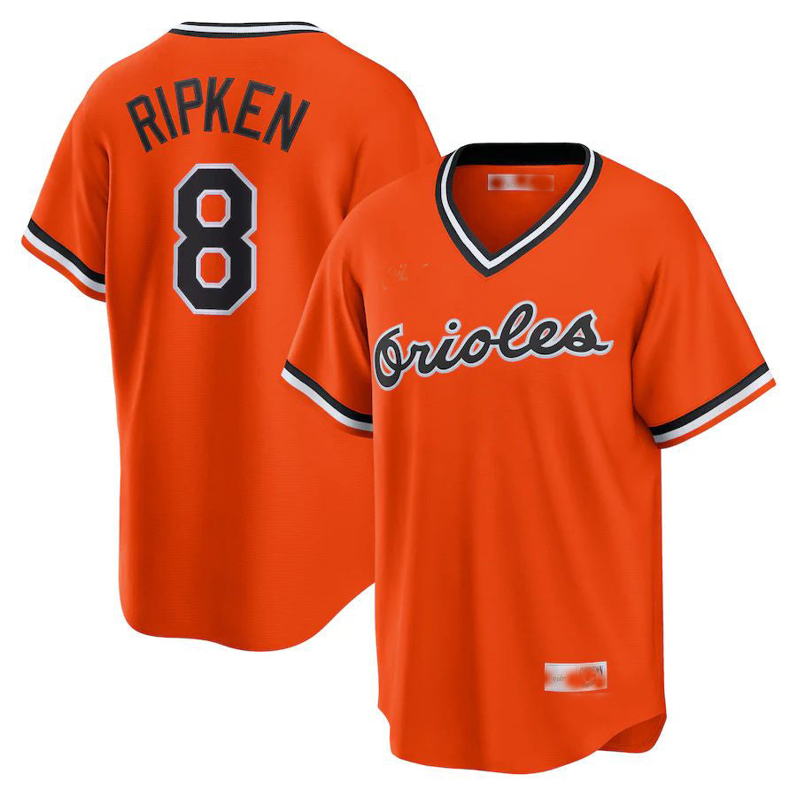 Custom #8 Orange BAL Baseball Shirt Top