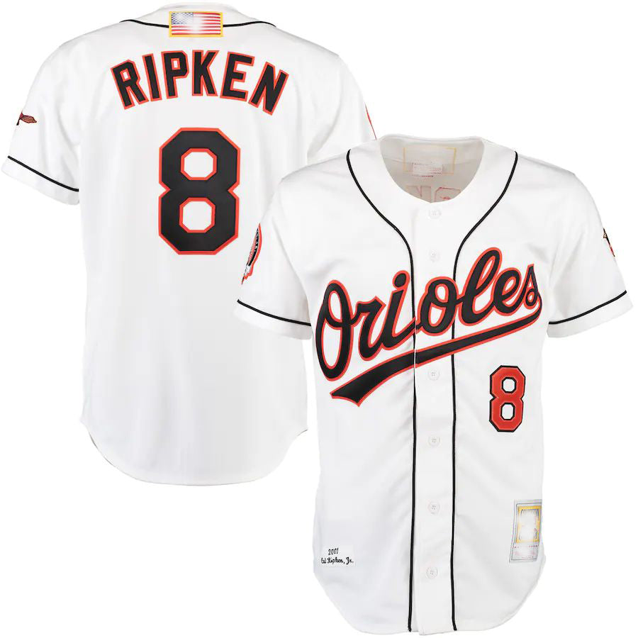 Custom #8 White BAL Baseball Shirt Top