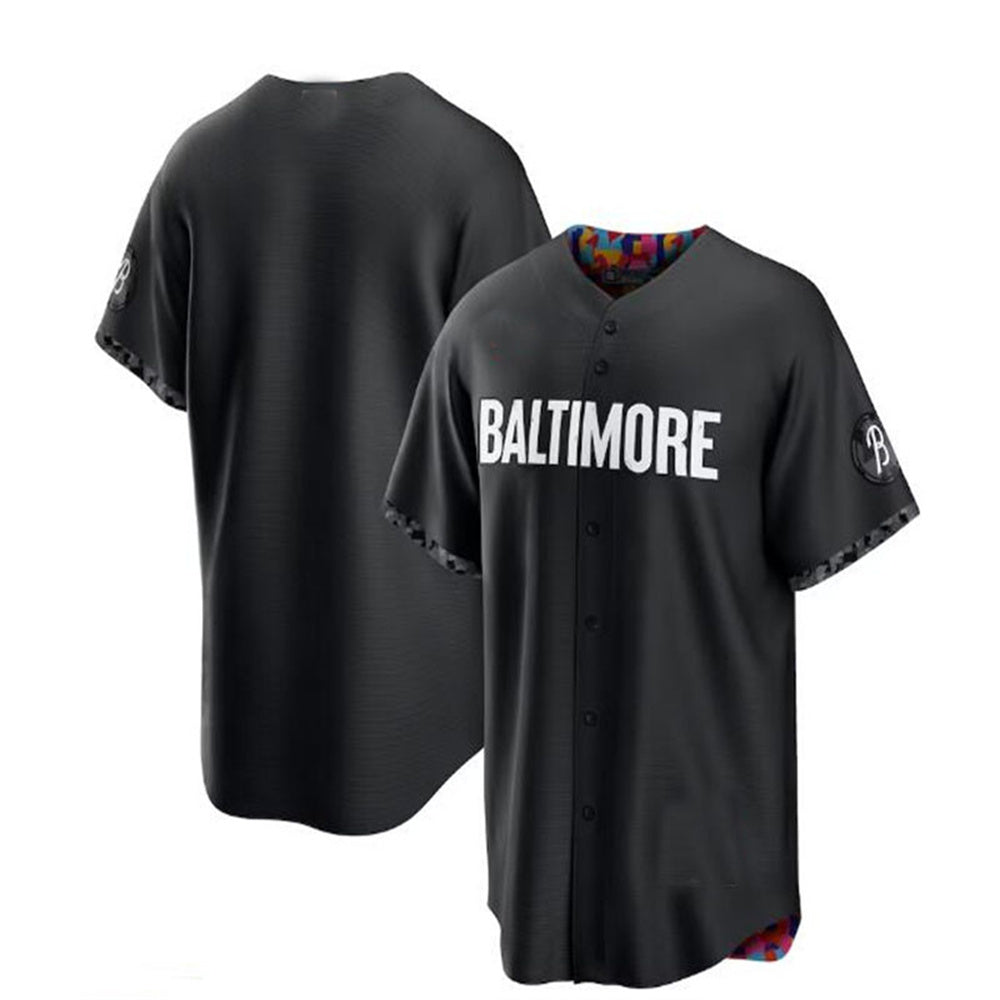 Custom Black 2023 City Connect BAL Baseball Shirt Top