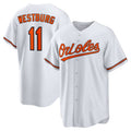Custom #11 White BAL Baseball Shirt Top
