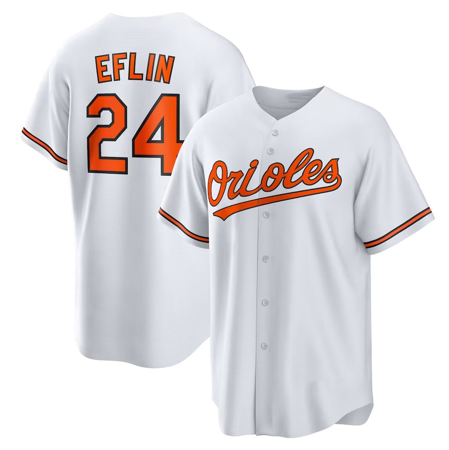 Custom #24 White BAL Baseball Shirt Top