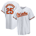 Custom #25 White BAL Baseball Shirt Top