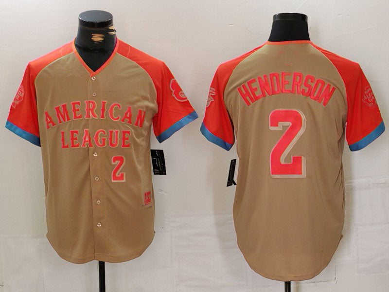 Custom #2 Cream 2024 All Star BAL Baseball Shirt Top