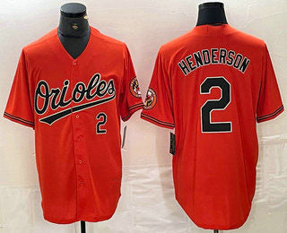 Custom #2 Orange BAL Baseball Shirt Top
