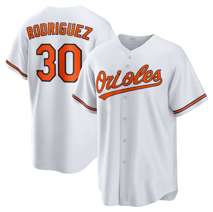 Custom #30 White BAL Baseball Shirt Top