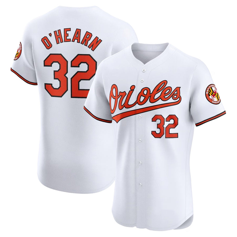 Custom #32 White BAL Baseball Shirt Top