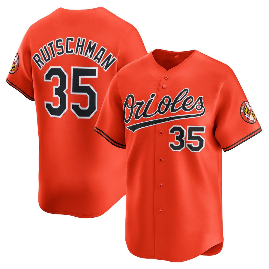 Custom #35 Orange BAL Baseball Shirt Top