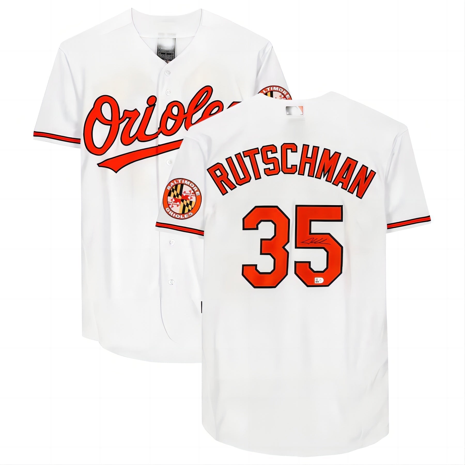 Custom #35 White BAL Baseball Shirt Top