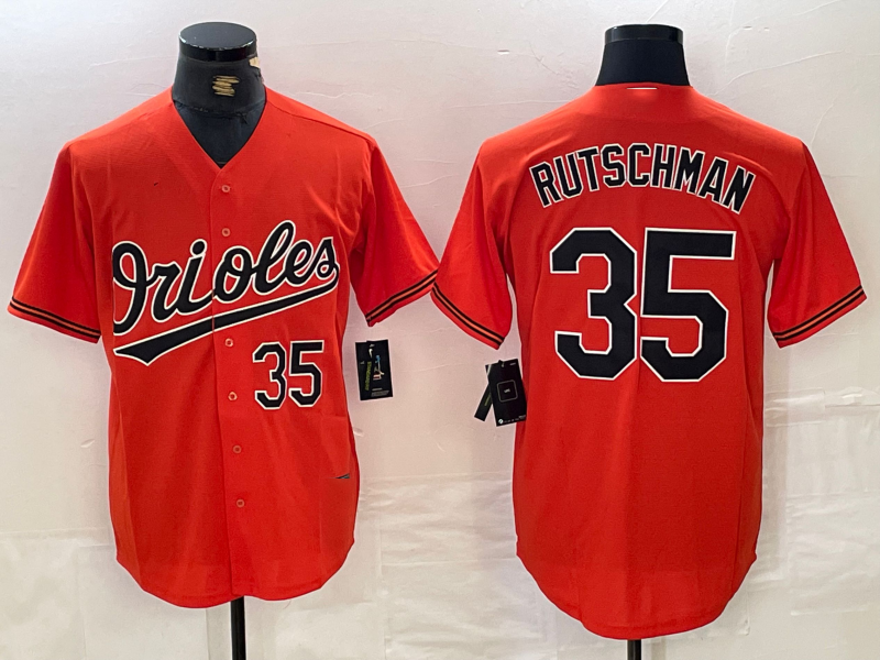 Custom #35 Orange BAL Baseball Shirt Top