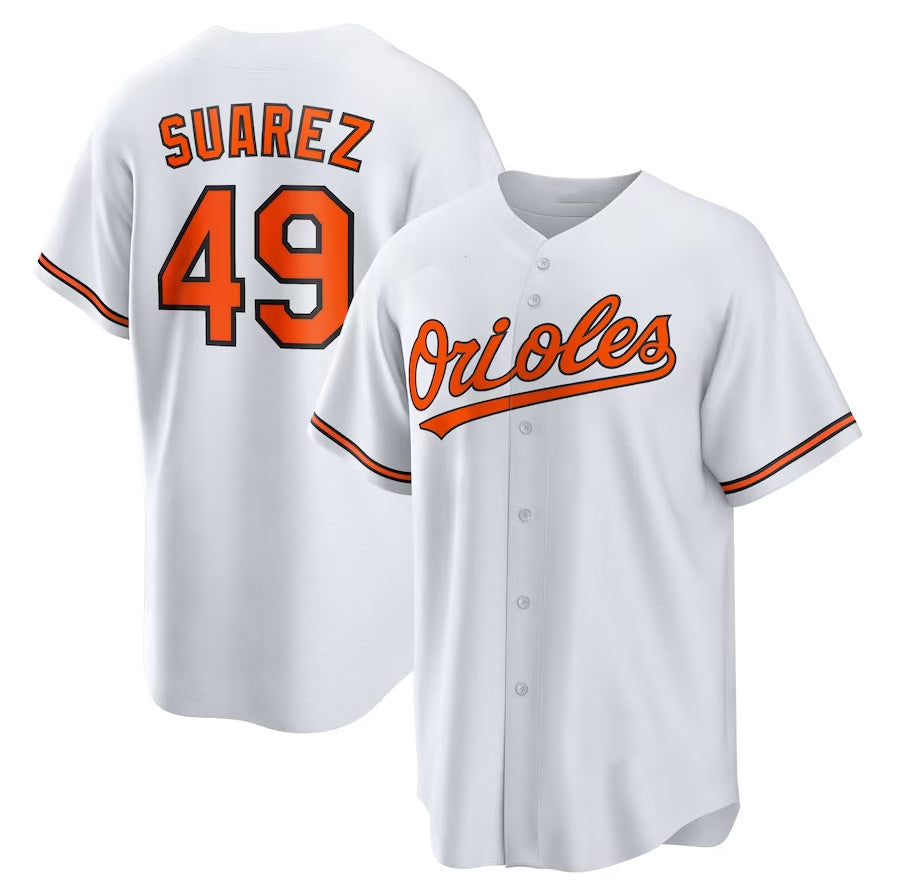 Custom #49 White BAL Baseball Shirt Top