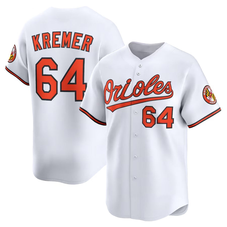 Custom #64 White BAL Baseball Shirt Top