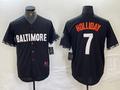 Custom #7 Black 2023 City Connect BAL Baseball Shirt Top