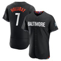 Custom #7 Black City Connect BAL Baseball Shirt Top