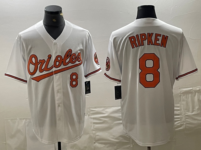 Custom #8 White BAL Baseball Shirt Top