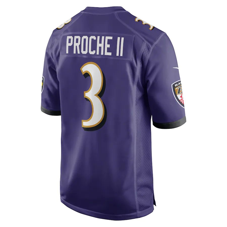 Custom #3 Purple BAL Football Shirt Top