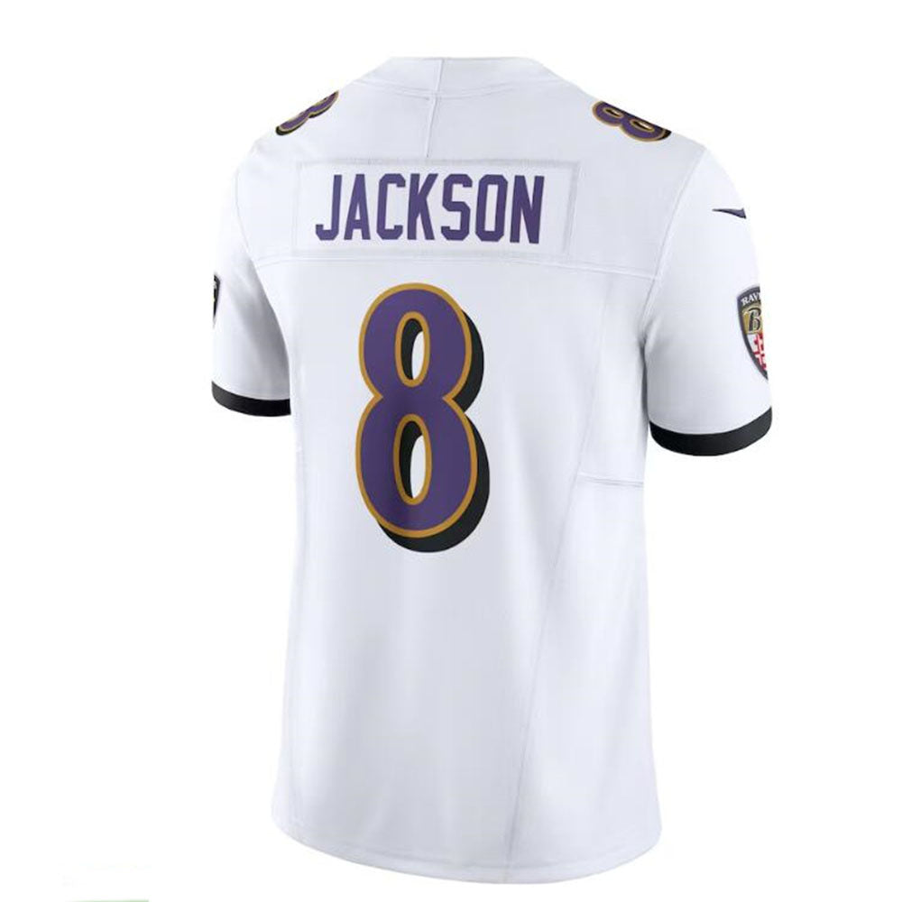 Custom #8 White BAL Football Shirt Top