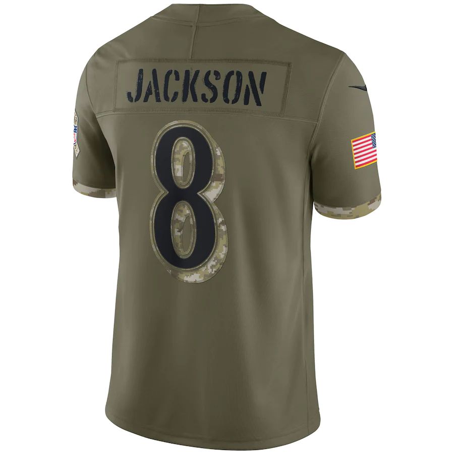 Custom #8 Olive 2022 BAL Football Shirt Top