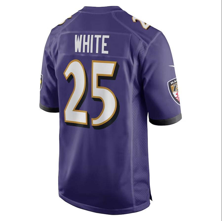 Custom #25 White BAL Football Shirt Top